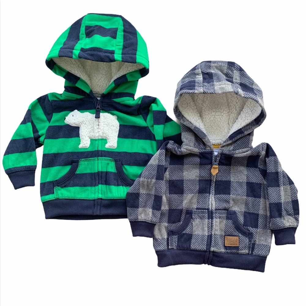 Carter’s fleece hooded zipper jackets Bear Plaid 6